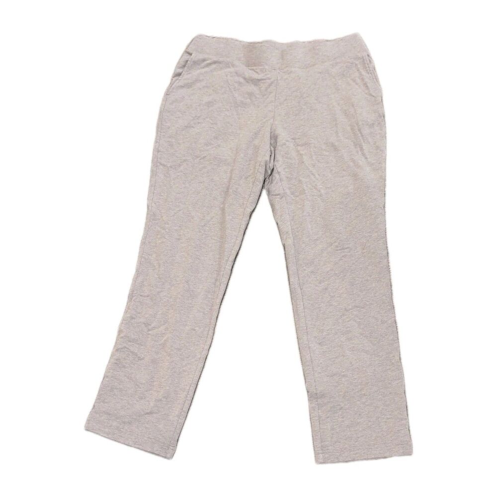 Pure Jill Affinity French Terry Slim Leg Pull On Pants Tan Stretch Medium‎ Pet